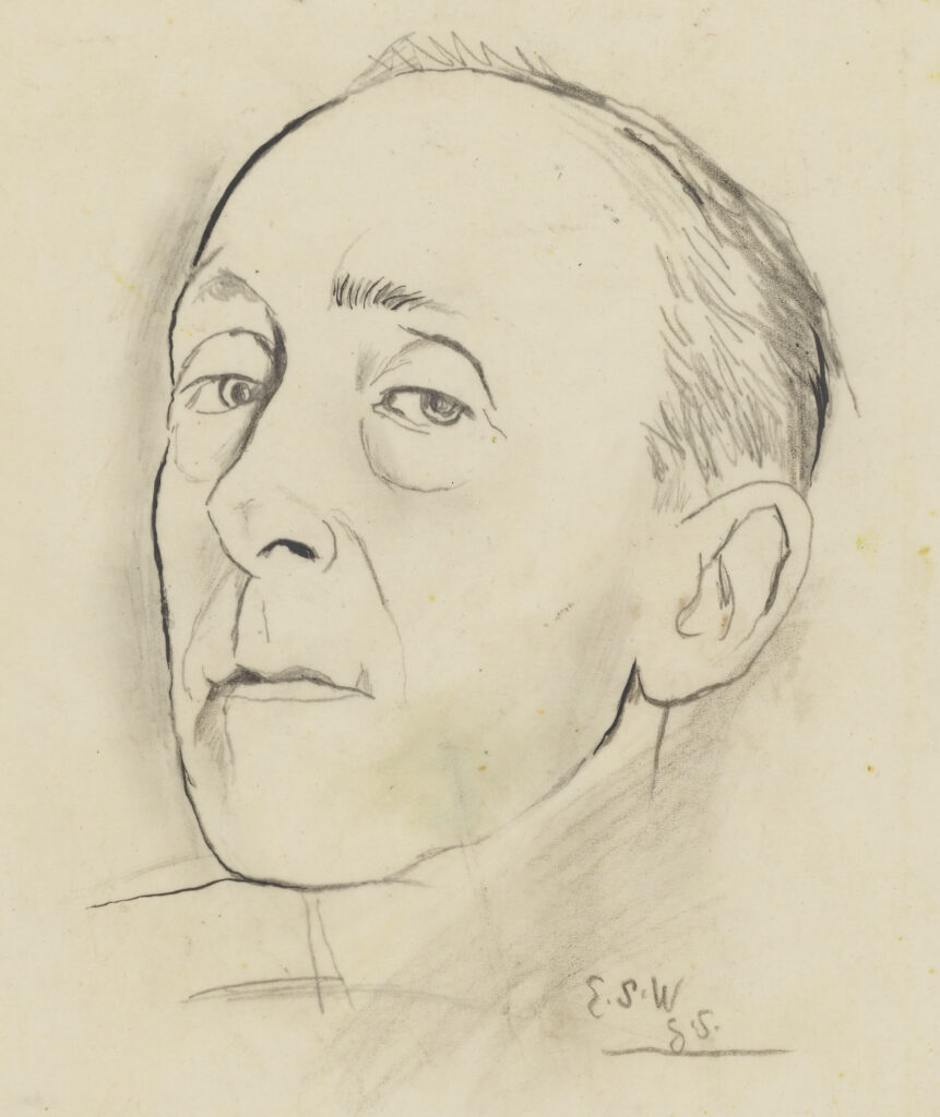 Pencil drawing of Edward (‘Eddy’) Sackville-West by Graham Sutherland