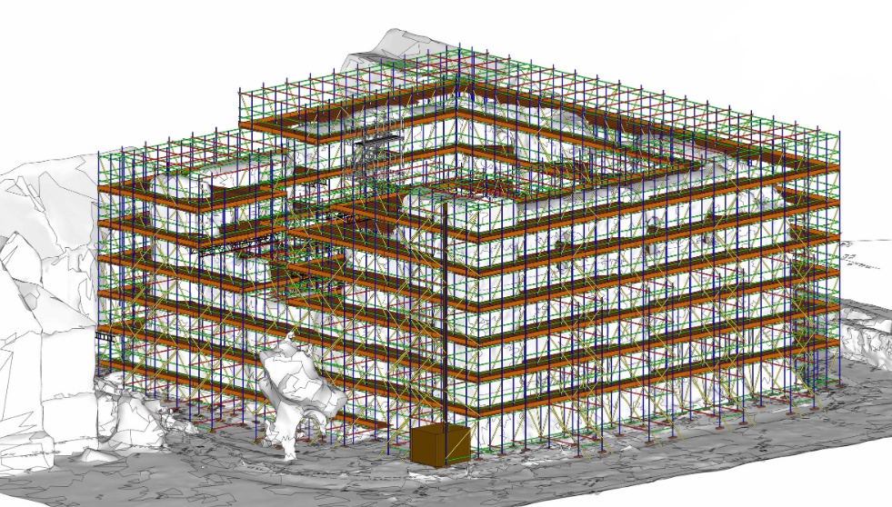 Scaffolding design for the Norman Castle