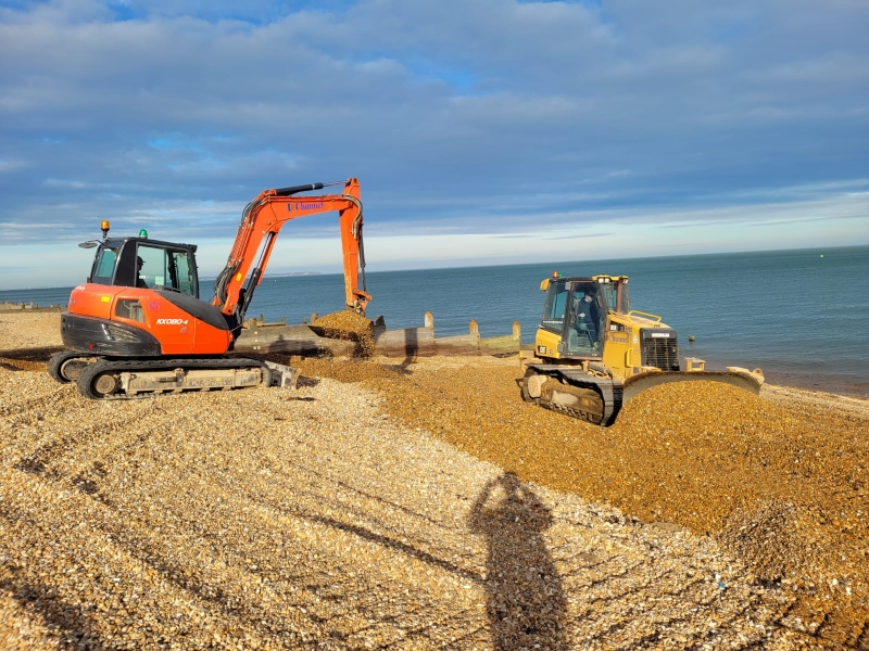 Getting the beaches ready as spring approaches