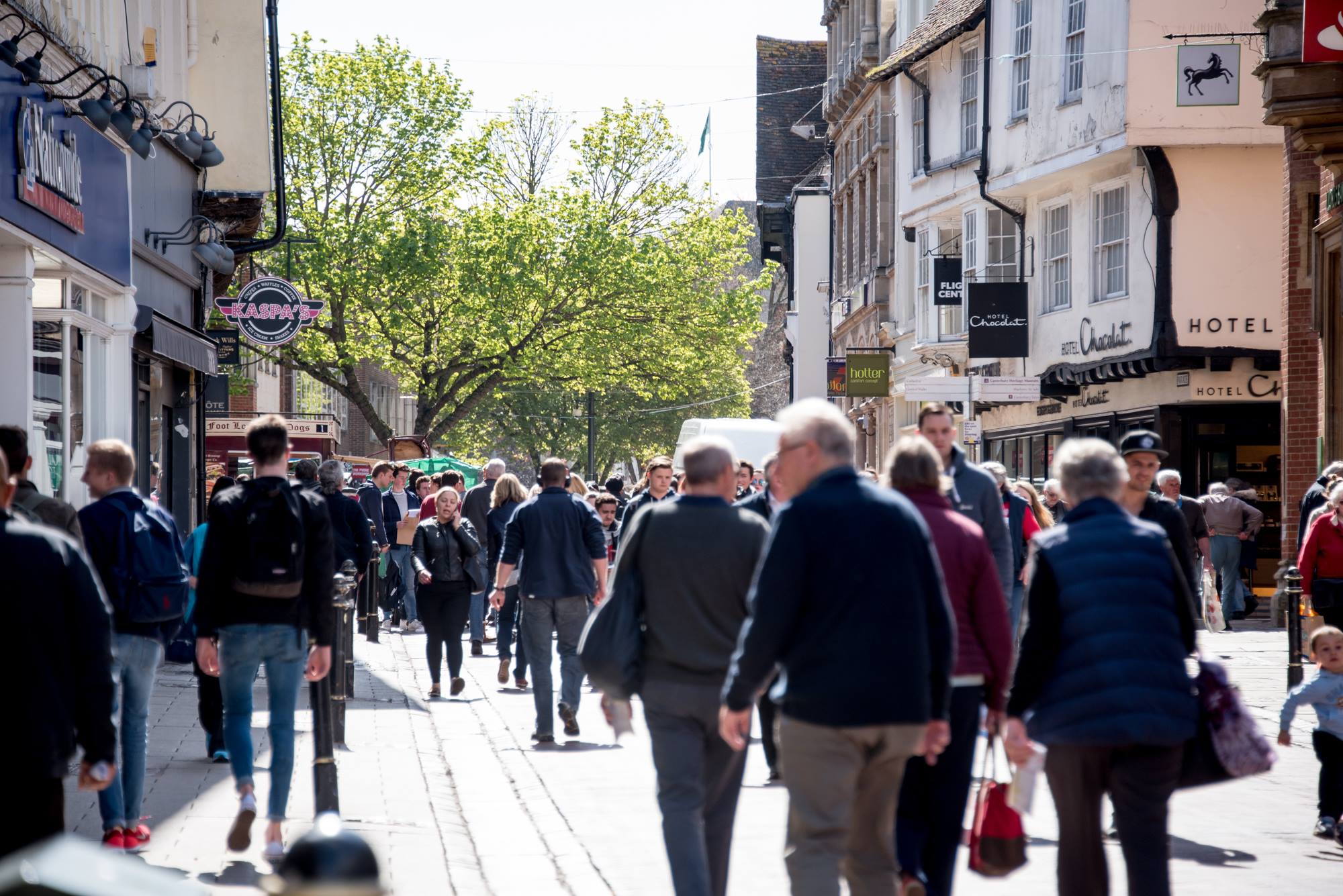 Street trading in Canterbury city centre