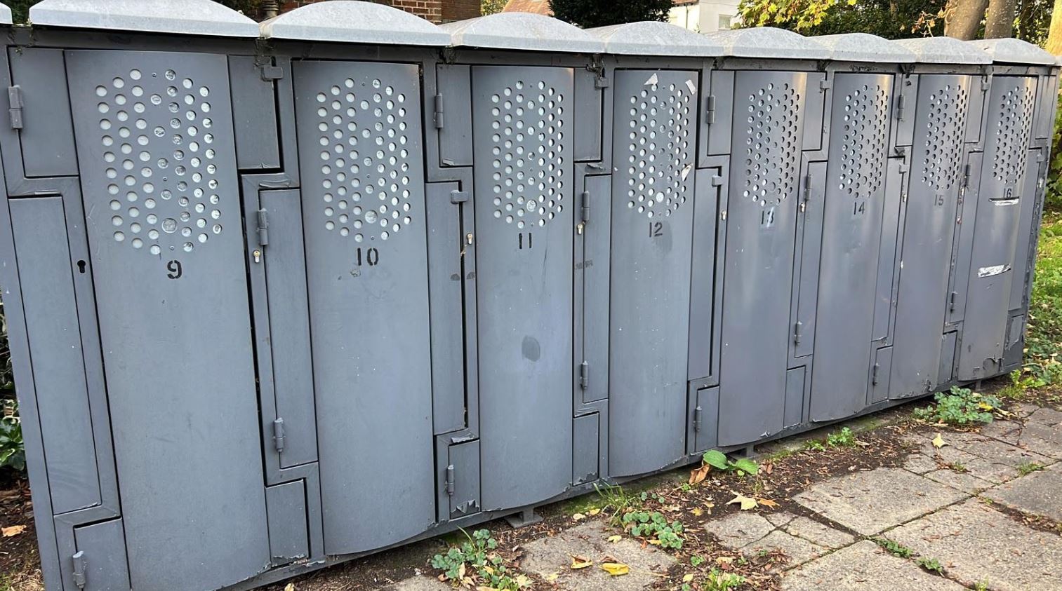 Cycle lockers in Watling Street car park