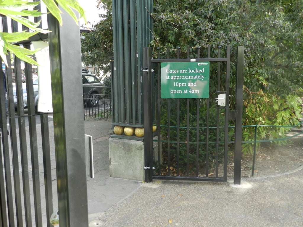 Gates at the entrance to the Dane John Gardens