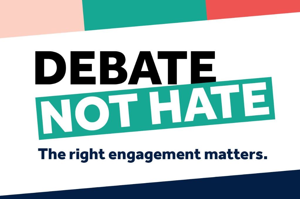 Debate not hate graphic