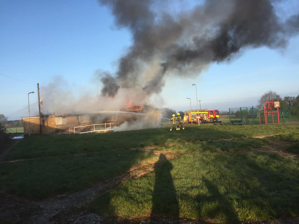 Hersden pavilion on fire