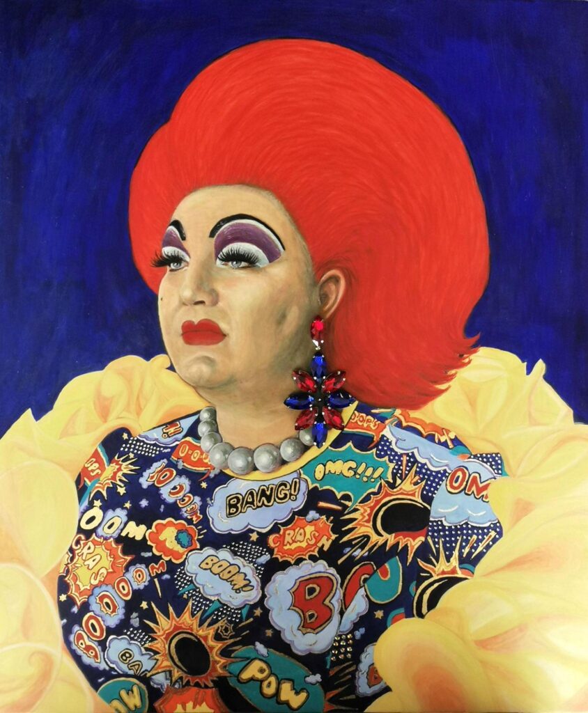 Painting of Canterbury drag artist Delilah Tickles