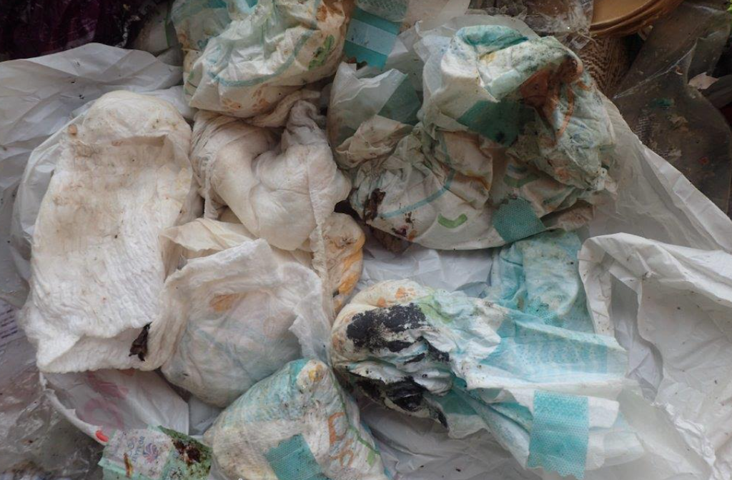 Recycling load contaminated by dirty nappies