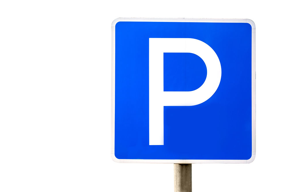 Blue parking sign